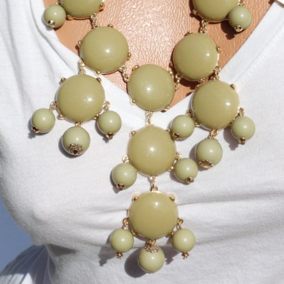 Boho Necklace Tan Khaki Statement Stunner Earrings - Picture 3 of 5